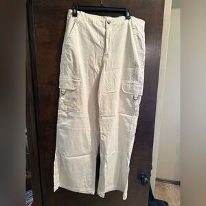 American Eagle Women’s Dreamy Drape Super high rise baggy wide leg - 12 cream